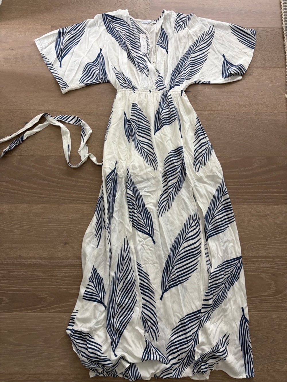 Baltic Born Corinth Maxi Dress with Navy Leaf Print